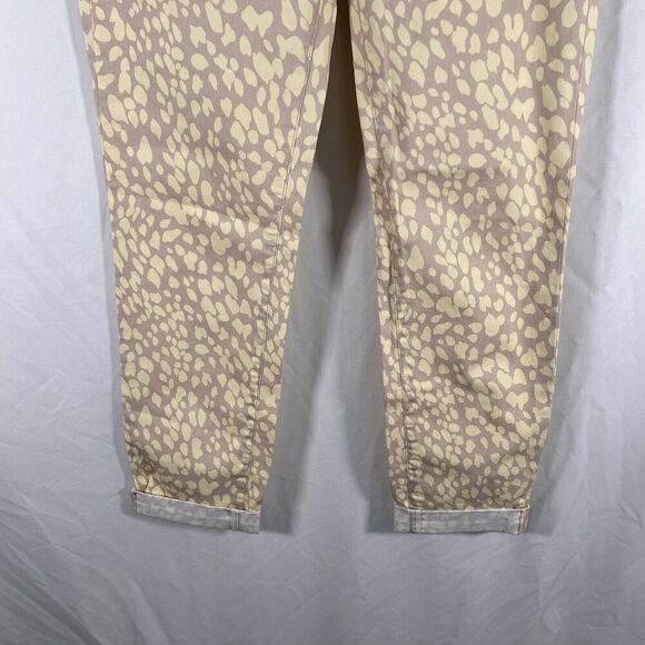 LOFT Pants Women's 4 Yellow Modern Straight Low Rise Rolled Hem Cotton Blend - Picture 3 of 10